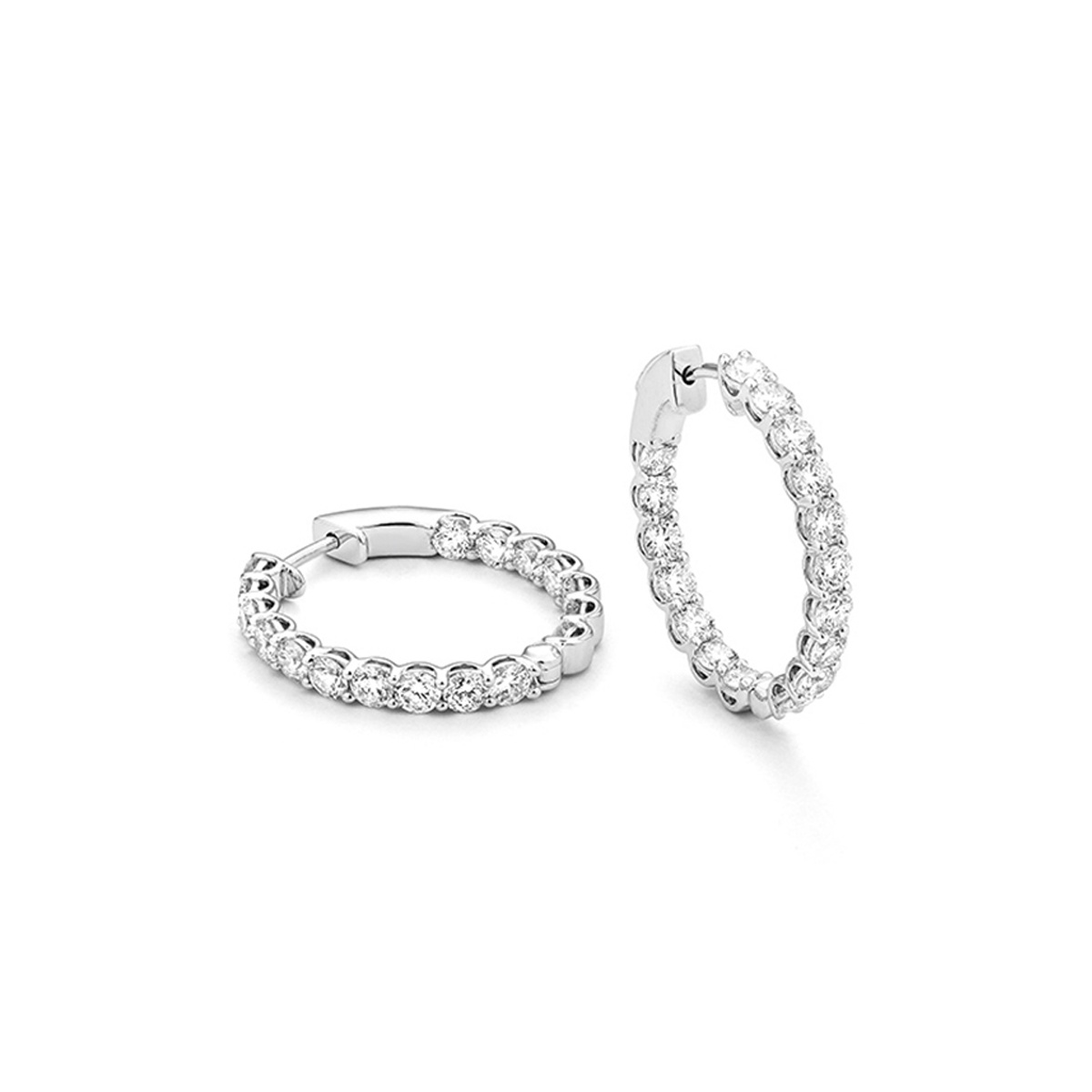 Pendientes de aro con diamantes 3.50 quilates | Ø 26 mm x 2.1 mm oval