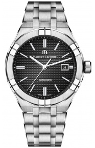 Maurice Lacroix Aikon Automatic ∅42 mm - 20 ATM, Esfera negra, Brazalete de Acero.