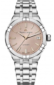 Maurice Lacroix Aikon Automatic ∅39 mm - 20 ATM, Esfera Salmón/Champagne, Brazalete de Acero.