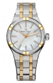 Maurice Lacroix Aikon Quartz ∅35 mm - 10 ATM, Bicolor, Esfera Nácar, Brazalete de Acero.
