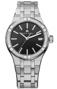 Maurice Lacroix Aikon Quartz ∅35 mm - 10 ATM Esfera negra, Brazalete de Acero.