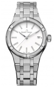 Maurice Lacroix Aikon Quartz ∅35 mm - 10 ATM Esfera blanca mate, Brazalete de Acero.