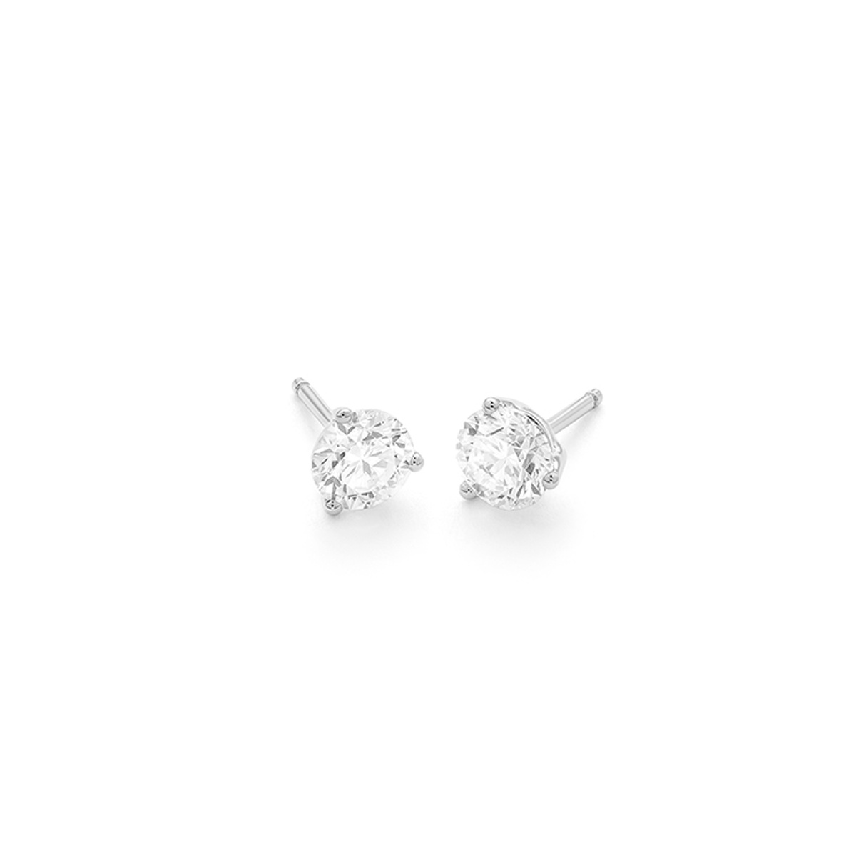 Pendientes de oro blanco 18K con diamantes solitario 2,04 ct. 3 garras. Con Certificado GIA (G-SI2). Edición Limitada.