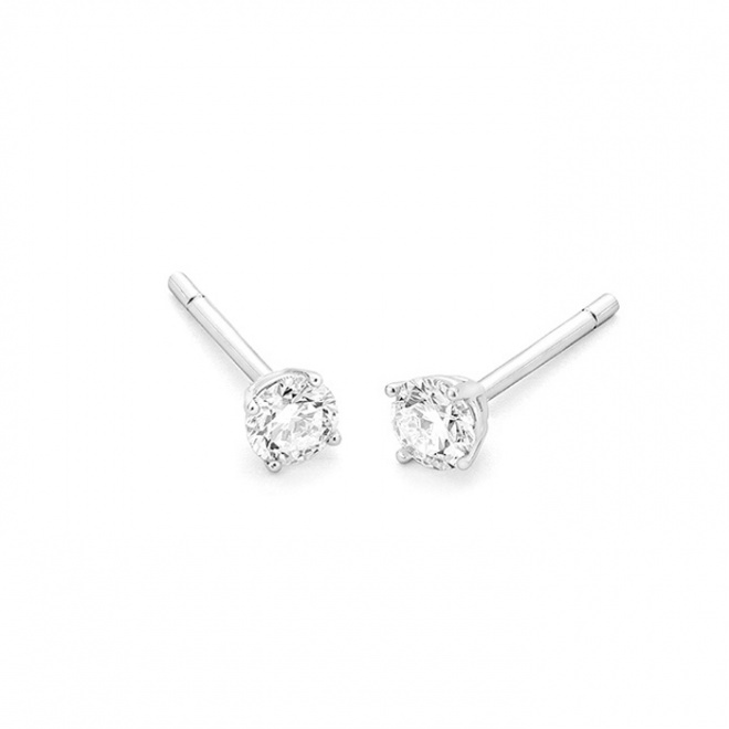 Pendientes de oro blanco 18K con diamantes solitario 1,44 ct. 4 garras. Con Certificado GIA (G-SI2). Edición Limitada.