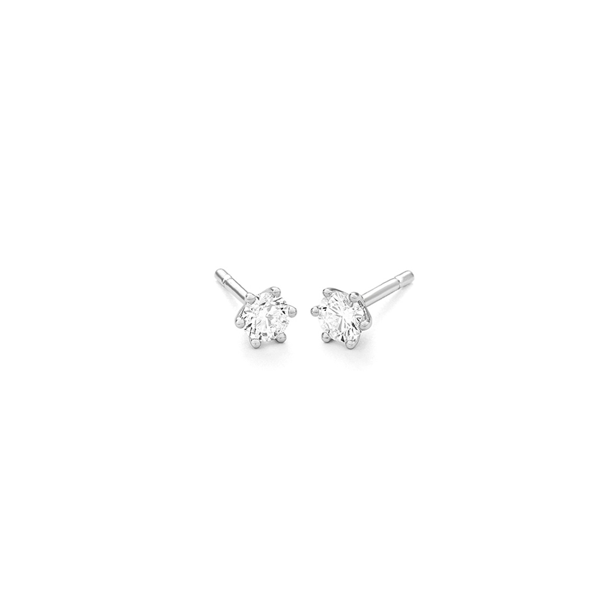 Pendientes de oro blanco 18K con diamantes solitario 1,44 ct. 6 garras. Con Certificado GIA (G-SI2). Edición Limitada.