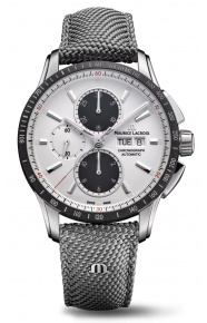Maurice Lacroix Pontos S Chronograph ∅43 mm - 10 ATM Esfera plateada, Brazalete de nailon