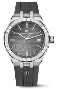Maurice Lacroix Aikon Automatic Date ∅42 mm - 20 ATM, Esfera gris, Brazalete de Caucho gris