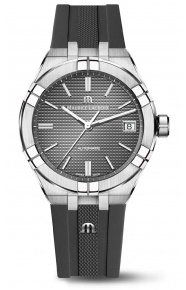 Maurice Lacroix Aikon Automatic Date ∅39 mm - 20 ATM, Esfera gris, Brazalete de Caucho gris