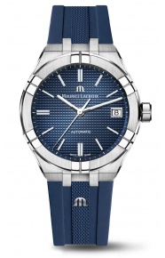 Maurice Lacroix Aikon Automatic Date ∅39 mm - 20 ATM, Esfera azul, Brazalete de Caucho azul