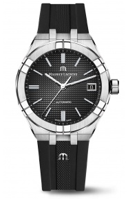 Maurice Lacroix Aikon Automatic Date ∅39 mm - 20 ATM, Esfera negra, Brazalete de Caucho negro