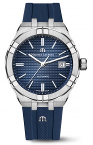 Maurice Lacroix Aikon Automatic Date ∅42 mm - 20 ATM, Esfera azul, Brazalete de Caucho azul