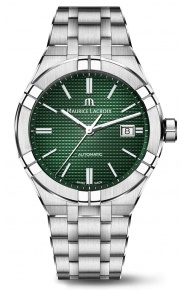 Maurice Lacroix Aikon Automatic Date ∅42 mm - 20 ATM, Esfera verde, Brazalete de Acero