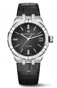 Maurice Lacroix Aikon Automatic Date ∅39 mm - 20 ATM, Esfera negra, Brazalete de piel negra