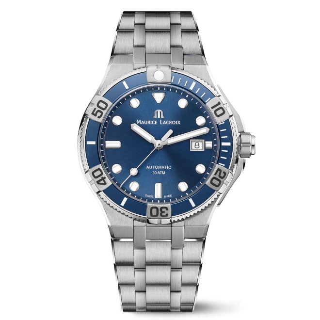 Maurice Lacroix Aikon Automatic Venturer ∅43 mm - 30 ATM, Esfera azul, Brazalete de Acero
