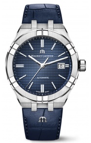Maurice Lacroix Aikon Automatic Date ∅42 mm - 20 ATM, Esfera azul, Brazalete de piel azul