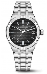 Maurice Lacroix Aikon Automatic Date ∅39 mm - 20 ATM, Esfera negra, Brazalete de acero