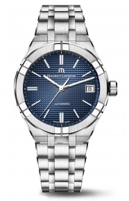 Maurice Lacroix Aikon Automatic Date ∅39 mm - 20 ATM, Esfera azul, Brazalete de acero