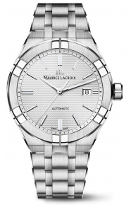 Maurice Lacroix Aikon Automatic Date ∅39 mm - 20 ATM, Esfera gris , Brazalete de acero