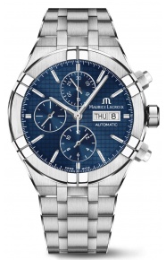 Maurice Lacroix Aikon Automatic Chronograph ∅44 mm - 20 ATM, Esfera azul, Brazalete de Acero