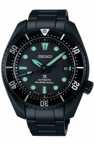 Seiko Prospex Mar Automático ∅45 mm - 200M, Esfera negra, Caja negra, Brazalete de acero. The Black Series Limited Edition