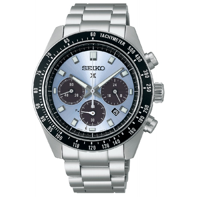 Seiko Prospex Speedtimer Solar Chrono ∅41,4 mm - 100M, Esfera azul, brazalete de acero