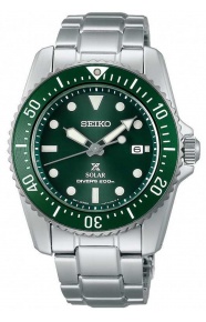 Seiko Prospex Diver's Solar Scuba ∅38,5 mm - 200M, Esfera verde, brazalete de acero