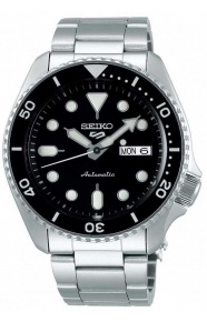 Seiko 5 Sports Automático Sports ∅42,5 mm - 100M, Esfera negra, bisel negro, brazalete de acero