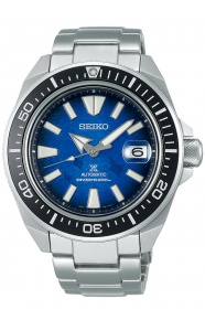 Seiko Prospex SaveTheOcean K.Samurai Manta Ray ∅43,8 mm - 200M, Esfera azul, bisel negro, brazalete de acero