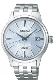 Seiko Presage Cocktail Automático 4R35 ∅40,5 mm - 50M, Esfera azul, brazalete de acero