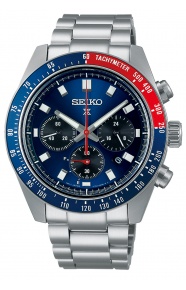 Seiko Prospex Speedtimer Crono Solar ∅41,4 mm - 100M, Esfera azul, bisel azul y rojo, brazalete de acero