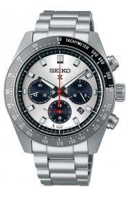 eiko Prospex Speedtimer Crono Solar ∅41,4 mm - 100M, Esfera blanca, bisel negro, brazalete de acero