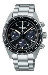 Seiko Prospex Speedtimer Crono Solar ∅41,4 mm - 100M, Esfera negra, bisel negro, brazalete de acero