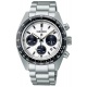 Seiko Prospex Speedtimer Crono Solar ∅39 mm - 100M, Esfera blanca, bisel negro, brazalete de acero