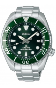 Seiko Prospex Mar Diver's Sumo Automático 6R ∅45 mm - 200M, Esfera verde, bisel verde, brazalete de acero