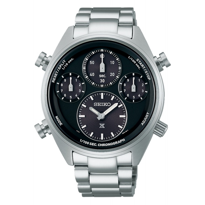 Seiko Prospex Speedtimer Solar Crono 8A50 ∅42 mm - 100M, Esfera negra, brazalete de acero