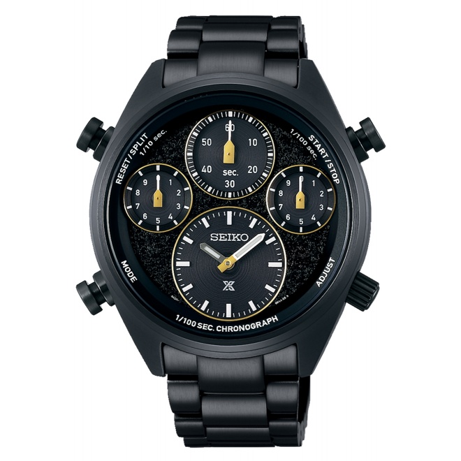 Seiko Prospex Speedtimer Solar Cr. Budapest 23 ∅42 mm - 100M, Esfera negra, caja negra, brazalete