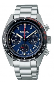 Seiko Prospex Speedtimer Crono Solar ∅39 mm - 100M, Esfera azul, bisel negro, brazalete de acero