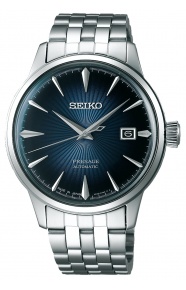 Seiko Presage Cocktail Automático 4R35 ∅40,5 mm - 50M, Esfera azul, brazalete de acero