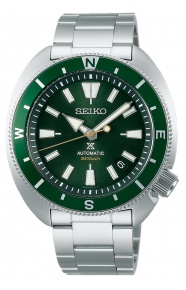 Seiko Prospex Tierra Tortuga Automático ∅42,4 mm - 200M, Esfera verde, bisel verde, brazalete de acero