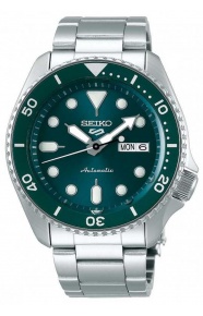 Seiko 5 Sports Automático ∅42,5 mm - 100M, Esfera verde, bisel verde, brazalete de acero