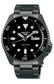 Seiko 5 Sports Automático ∅42,5 mm - 100M, Esfera negra, bisel negro, acero
