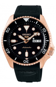 Seiko 5 Sports Automático Specialist ∅42,5 mm - 100M, Esfera negra, brazalete de piel y silicona