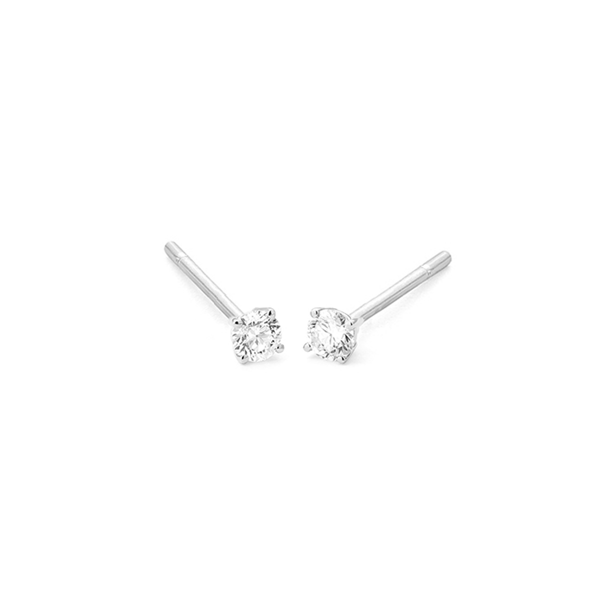 Pendientes de oro blanco y diamantes con montura de 4 garras | Selecciona el quilataje que desees