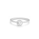 Anillo solitario de compromiso de oro blanco 18K con diamante central en chatón | Selecciona el diamante que desees