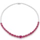 Collar de oro blanco de 18K con rubelites de 33,98 cts y diamantes blancos en talla brillante de 8,00 cts