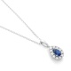 Colgante de oro blanco de 18K con zafiro azul en talla pera de 0,31 cts y diamantes en talla brillante de 0,04 cts