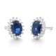 Pendientes de oro blanco con zafiro 2.10 cts y diamantes