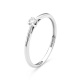 Anillo solitario de compromiso de oro blanco de 18K con diamante central en 4 garras de 0,30 quilates