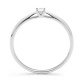 Anillo solitario de compromiso de oro blanco de 18K con diamante central en 4 garras de 0,30 quilates
