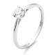 Anillo solitario de compromiso de oro blanco de 18K con diamante central en 4 garras de 0,30 quilates